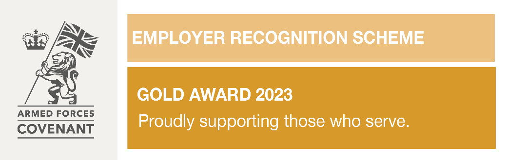 Armed Forces Covenant Employer Recognition Scheme Gold Award